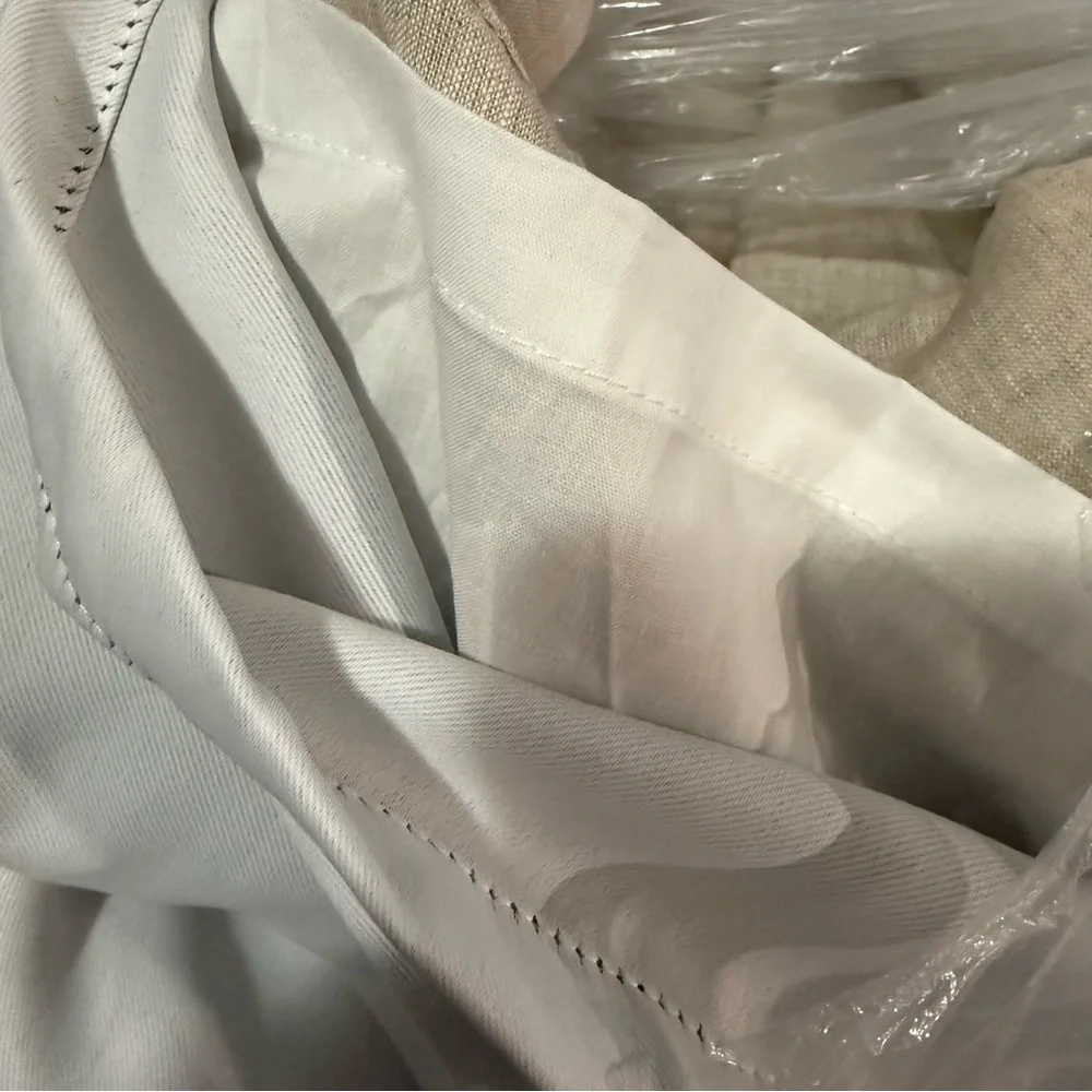 Quince European Linen Blackout Curtain Panel‎ Flax Beige Size 96”x108”